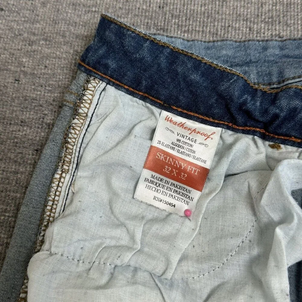 Weatherproof Vintage Skinny Fit Women's Blue Denim 32 x 32 - Picture 11 of 13